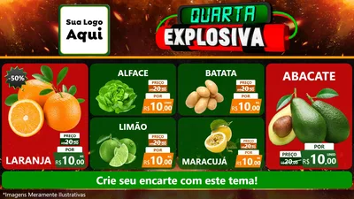 Modelo de TV para TV Horizontal com o tema Quarta Explosiva para Hortifrúti
