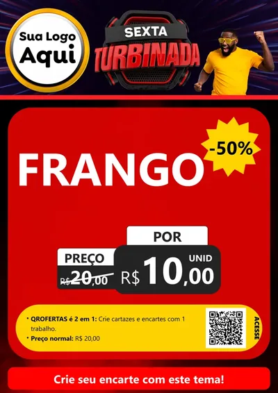 Modelo de Cartaz para Cartaz A4 Vertical com o tema Sexta Turbinada para Assados