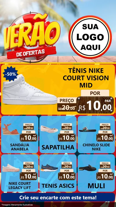 Modelo de Rede Social para Stories com o tema Verão de Ofertas para Calçados