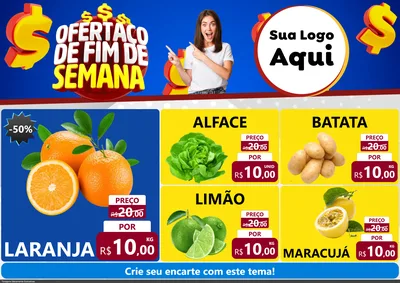 Modelo de Encarte para Encarte A4 Horizontal com o tema Ofertaço de Fim de Semana para Hortifrúti