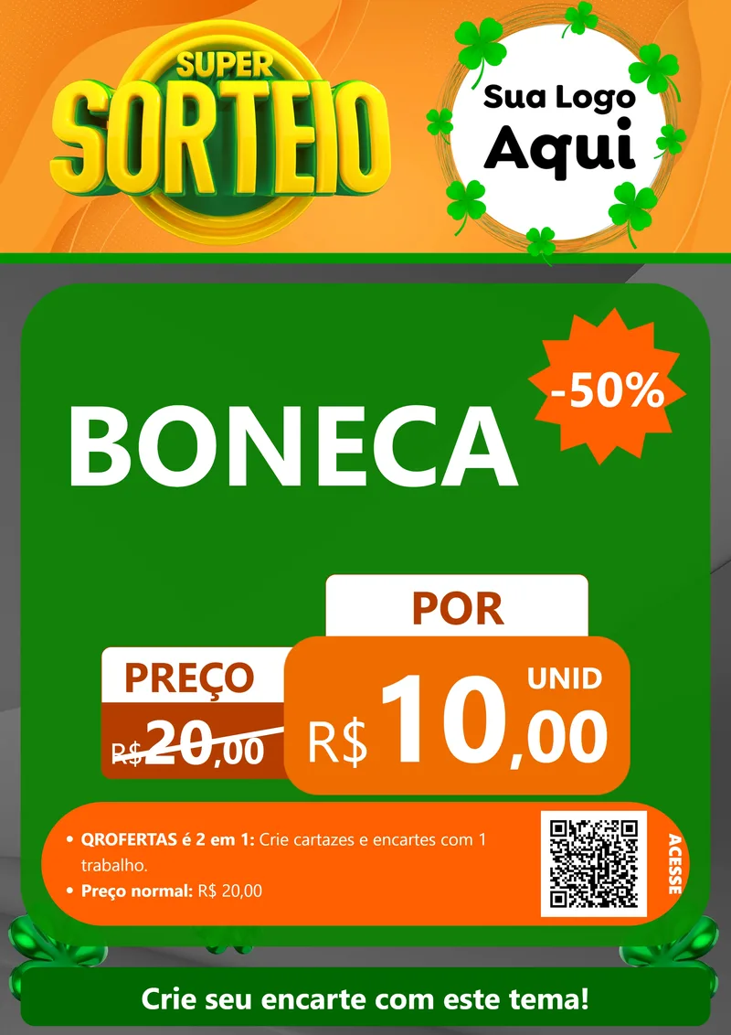 Modelo de Cartaz para Cartaz A4 Vertical com o tema Super Sorteio para Brinquedos