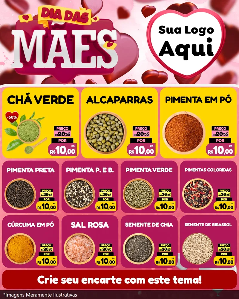 Modelo de Rede Social para Feed Instagram com o tema Dia Das Mães para Produtos Naturais