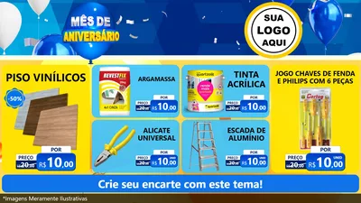 Modelo de TV para TV Horizontal com o tema Mês de Aniversário para Material para Construção