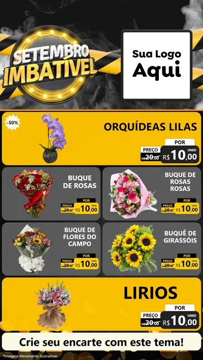 Modelo de TV para TV Vertical com o tema Setembro Imbatível para Floricultura e jardim