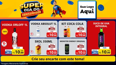 Modelo de TV para TV Horizontal com o tema Super Dia do Consumidor para Distribuidora de bebidas