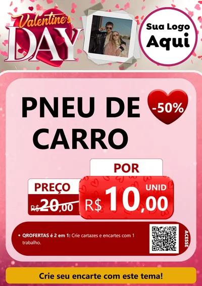Modelo de Cartaz para Cartaz A4 Vertical com o tema Valentine's Day para Auto peças