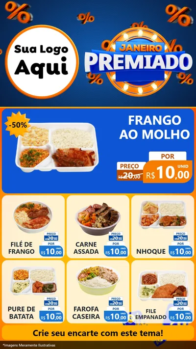 Modelo de Rede Social para Stories com o tema Janeiro Premiado para Restaurante