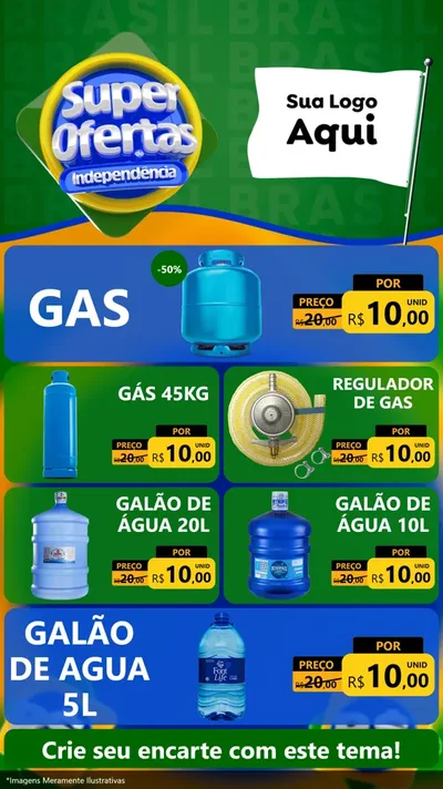 Modelo de TV para TV Vertical com o tema Super Ofertas de Independência para Água e gás