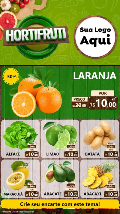 Modelo de Rede Social para Stories com o tema Hortifruti Ofertas para Hortifrúti
