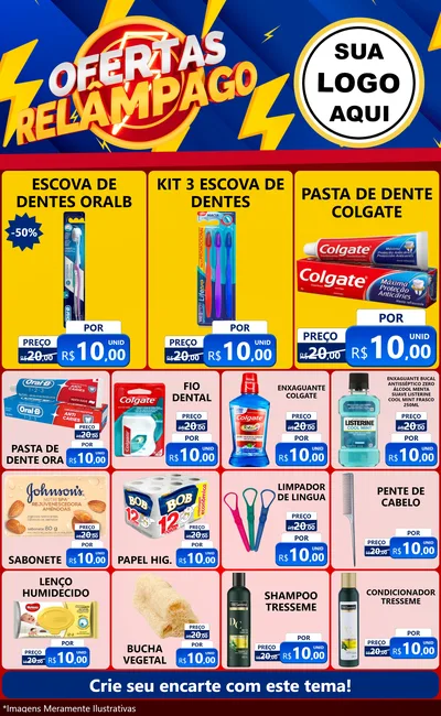 Modelo de Encarte para Encarte Grande com o tema Ofertas Relâmpago para Higiene Pessoal