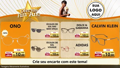 Modelo de TV para TV Horizontal com o tema Ofertas Fim de Ano para Óticas