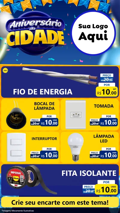 Modelo de TV para TV Vertical com o tema Aniversário da Cidade para Materiais Elétricos