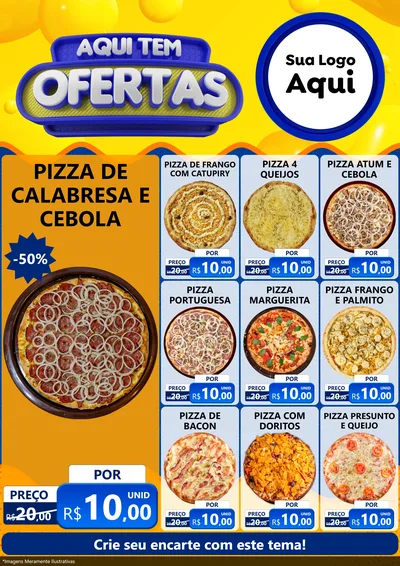 Modelo de Encarte para Encarte A4 Vertical com o tema Aqui Tem Ofertas para Pizzaria