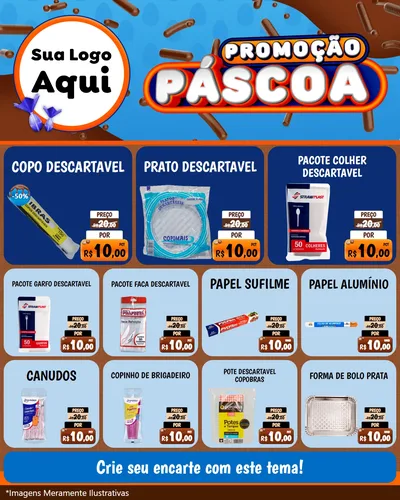 Modelo de Rede Social para Feed Instagram com o tema Promoção Páscoa para Embalagens