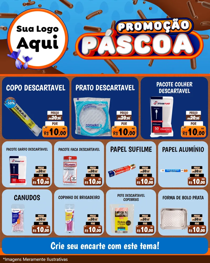 Modelo de Rede Social para Feed Instagram com o tema Promoção Páscoa para Embalagens