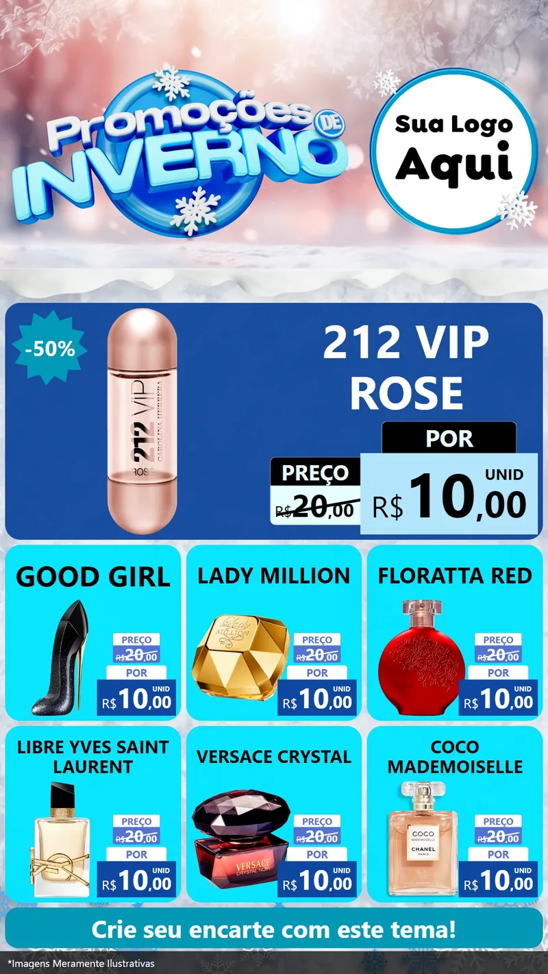Modelo de Rede Social para Stories com o tema Promoções de Inverno para Perfumes
