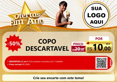 Modelo de Cartaz para Cartaz A4 Horizontal com o tema Ofertas Fim de Ano para Embalagens
