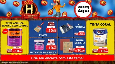 Modelo de TV para TV Horizontal com o tema Dia H - O Dia Mais Barato Do Mês para Tintas e Ferramentas