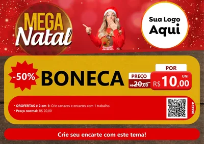 Modelo de Cartaz para Cartaz A4 Horizontal com o tema Mega Natal para Brinquedos