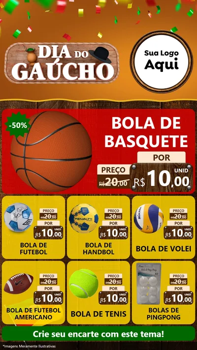 Modelo de Rede Social para Stories com o tema Dia do Gaúcho para Artigos Esportivos
