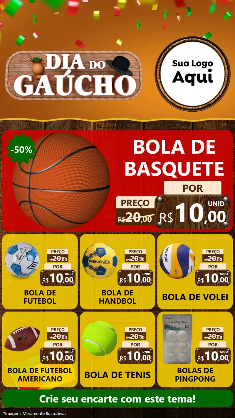 Modelo de Rede Social para Stories com o tema Dia do Gaúcho para Artigos Esportivos