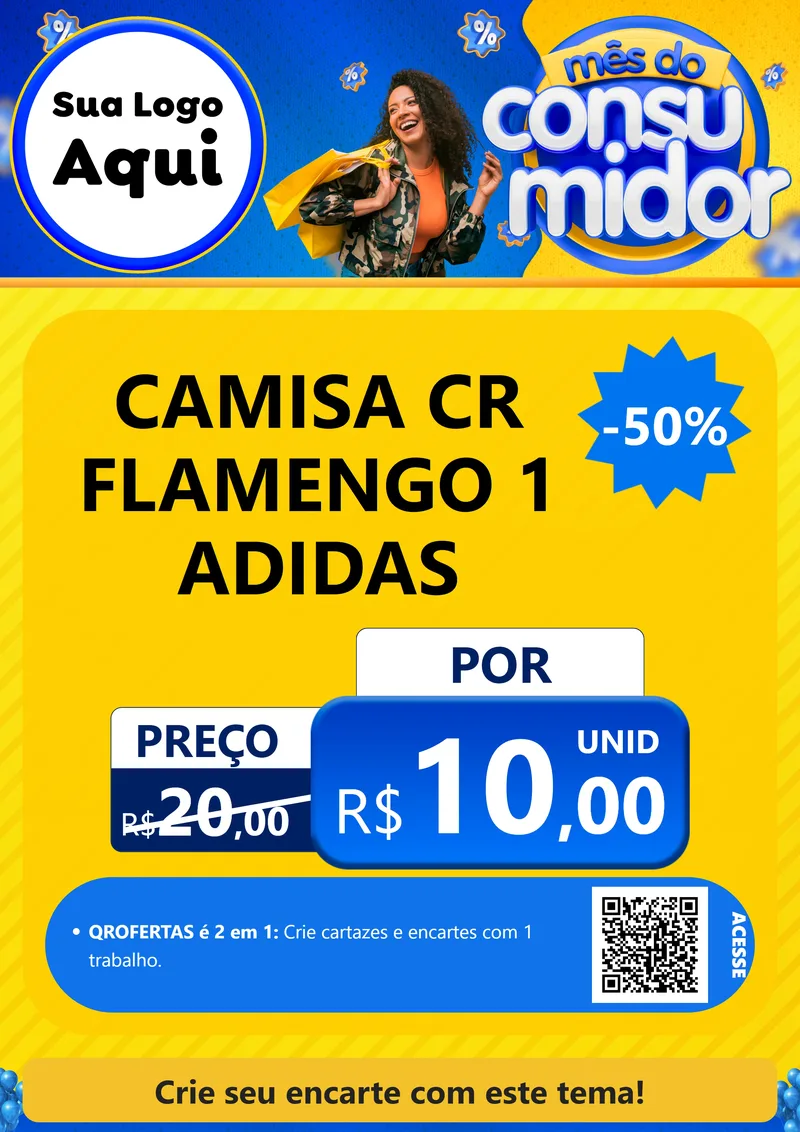 Modelo de Cartaz para Cartaz A4 Vertical com o tema Mês do Consumidor para Roupas e acessórios