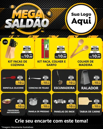 Modelo de Rede Social para Feed Instagram com o tema Mega Saldão para Utilidades Domésticas