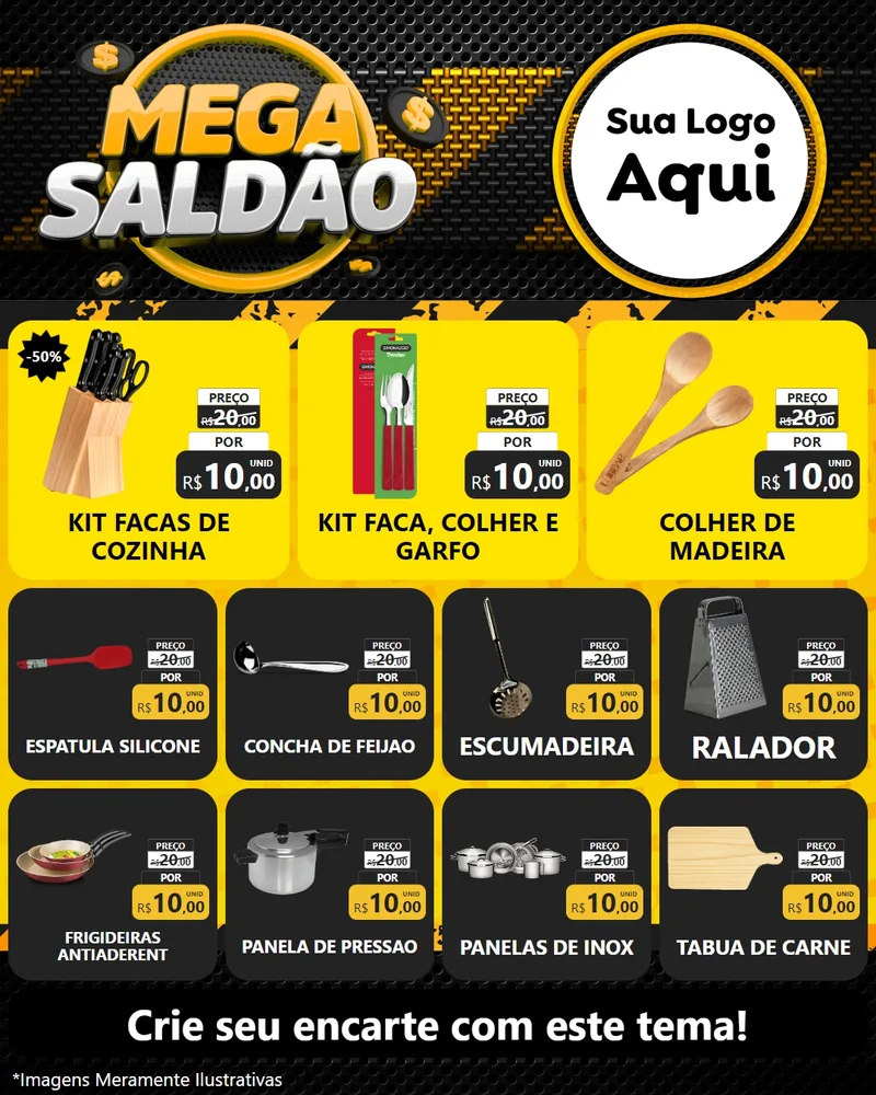 Modelo de Rede Social para Feed Instagram com o tema Mega Saldão para Utilidades Domésticas