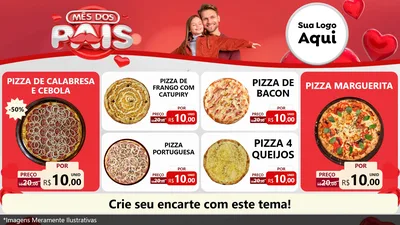 Modelo de TV para TV Horizontal com o tema Mês dos Pais para Pizzaria