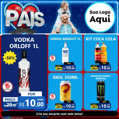 Modelo de Rede Social para Feed Facebook com o tema Mês Dos Pais para Distribuidora de bebidas