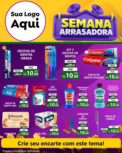 Modelo de Rede Social para Feed Instagram com o tema Semana Arrasadora para Higiene Pessoal