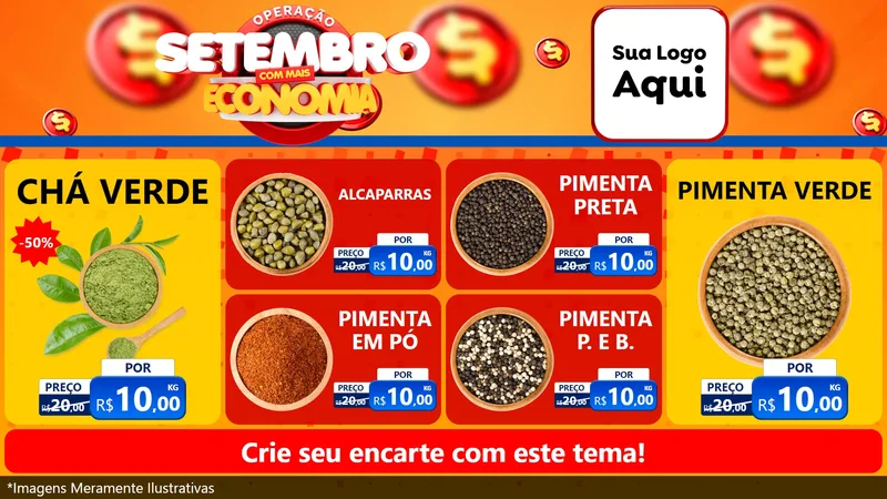 Modelo de TV para TV Horizontal com o tema Operação Setembro Com Muita Economia para Produtos Naturais