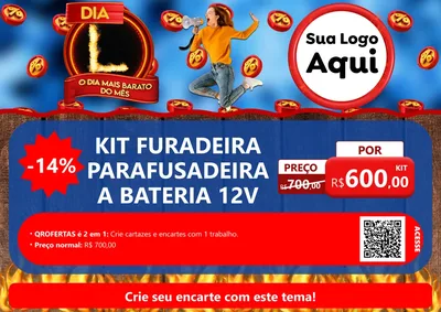 Modelo de Cartaz para Cartaz A4 Horizontal com o tema Dia L - O Dia Mais Barato Do Mês para Maquinas e Ferramentas