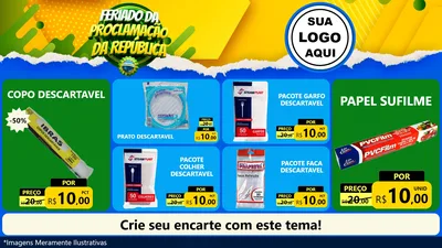 Modelo de TV para TV Horizontal com o tema Feriado da Proclamação da República para Embalagens