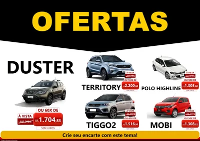 Modelo de Encarte para Encarte A4 Horizontal com o tema Ofertas Preto e Vermelho Cartaz para Concessionaria de Carros