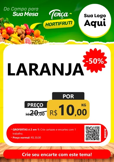 Modelo de Cartaz para Cartaz A4 Vertical com o tema Terça hortifruti para Hortifrúti