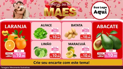 Modelo de TV para TV Horizontal com o tema Especial Dia Das Mães para Hortifrúti