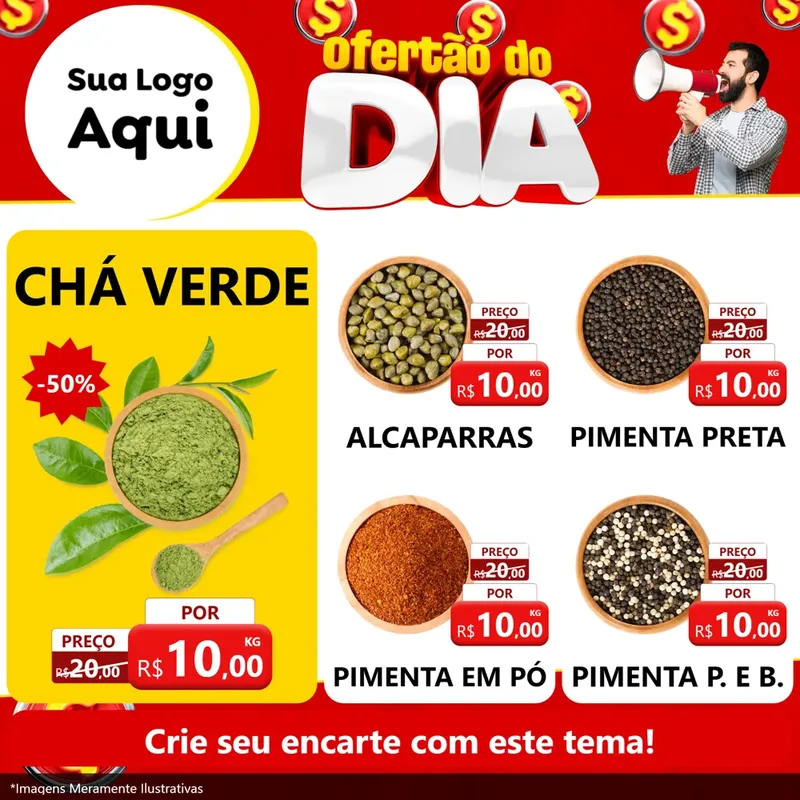 Modelo de Rede Social para Feed Facebook com o tema Ofertão do dia para Produtos Naturais