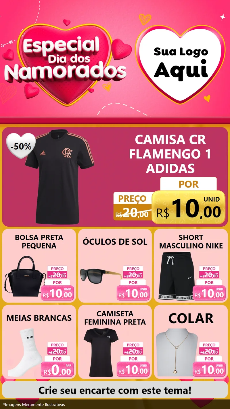 Modelo de Rede Social para Stories com o tema Especial Dia dos Namorados para Roupas e acessórios