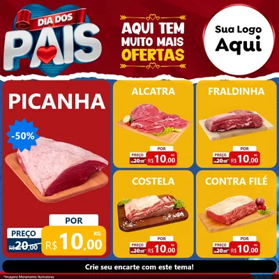 Modelo de Rede Social para Feed Facebook com o tema Dia dos Pais para Açougue