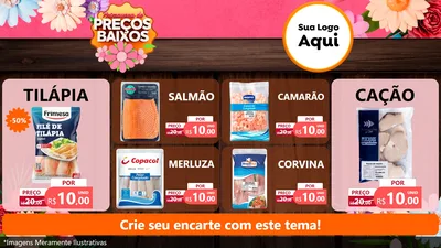Modelo de TV para TV Horizontal com o tema Primavera de Preços Baixos para Peixaria