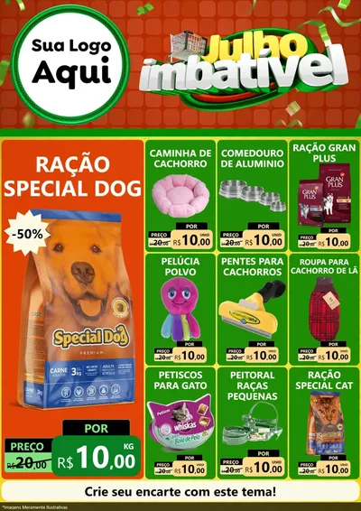 Modelo de Encarte para Encarte A4 Vertical com o tema Julho Imbatível para Pet Shop