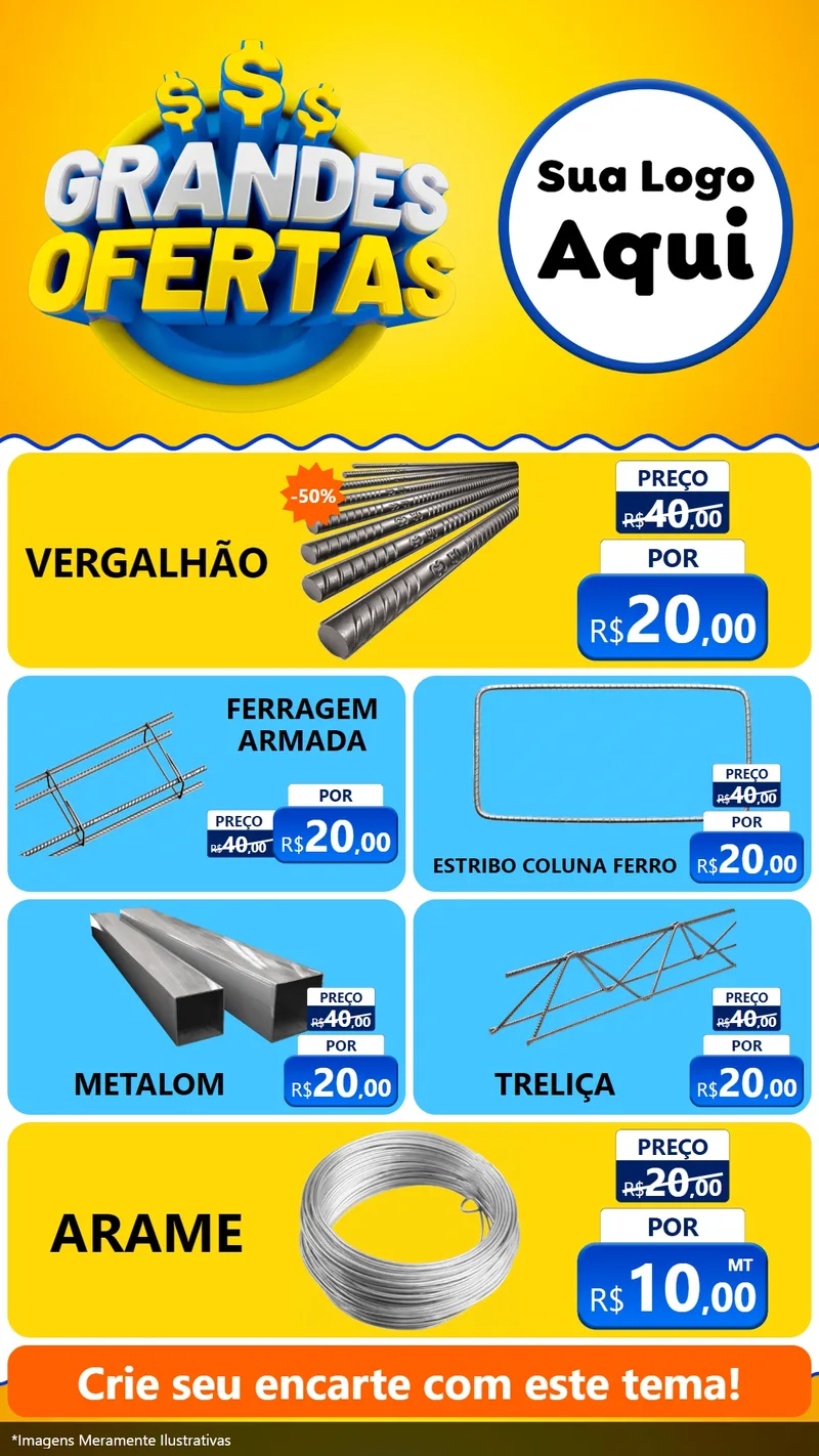 Modelo de TV para TV Vertical com o tema Grandes Ofertas para Ferragens