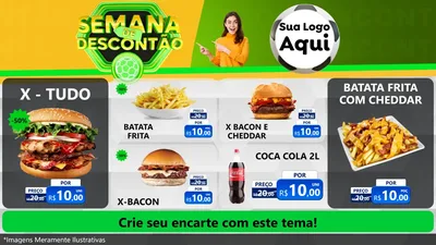 Modelo de TV para TV Horizontal com o tema Semana de Descontão - Copa para Hamburgueria