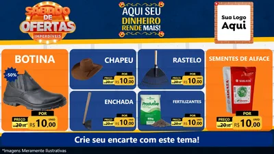 Modelo de TV para TV Horizontal com o tema Sábado de Ofertas Imperdíveis para Agropecuária