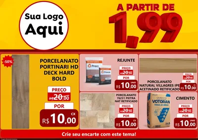 Modelo de Encarte para Encarte A4 Horizontal com o tema A Partir de Um e Noventa e Nove - 1,99 para Pisos e revestimentos