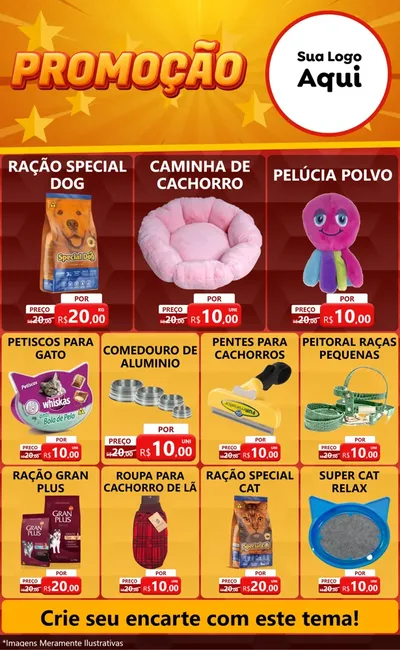 Modelo de Encarte para Encarte Grande com o tema Promoção para Pet Shop