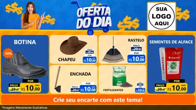Modelo de TV para TV Horizontal com o tema Oferta do Dia para Agropecuária
