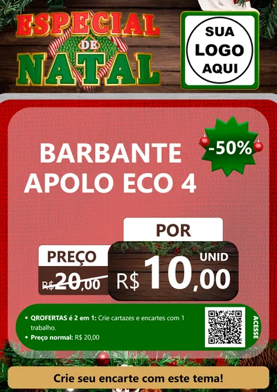 Modelo de Cartaz para Cartaz A4 Vertical com o tema Especial de Natal para Armarinho e Aviamentos