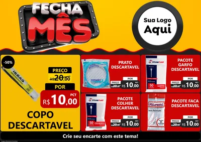 Modelo de Encarte para Encarte A4 Horizontal com o tema Fecha Mês para Embalagens